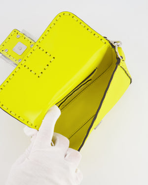 Fendi Yellow Leather Mini Baguette Bag with Silver Hardware RRP £2,000