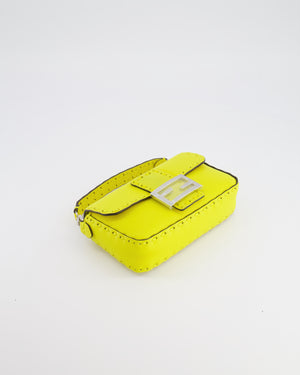 Fendi Yellow Leather Mini Baguette Bag with Silver Hardware RRP £2,000
