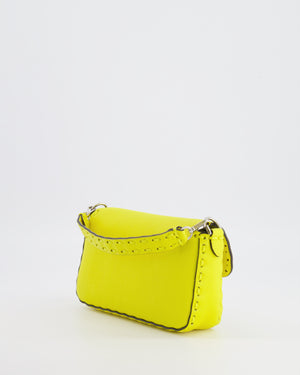 Fendi Yellow Leather Mini Baguette Bag with Silver Hardware RRP £2,000