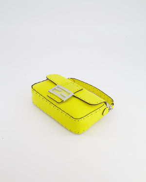 Fendi Yellow Leather Mini Baguette Bag with Silver Hardware RRP £2,000