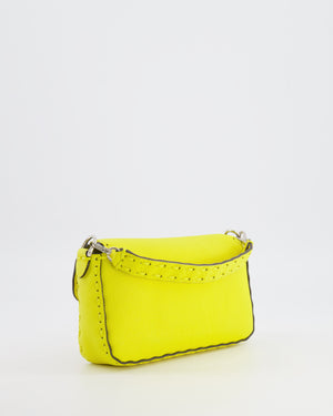 Fendi Yellow Leather Mini Baguette Bag with Silver Hardware RRP £2,000