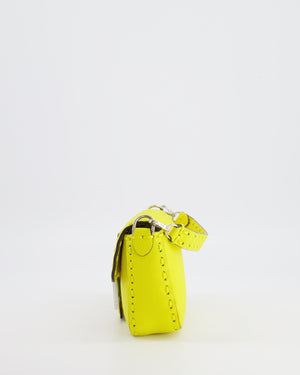 Fendi Yellow Leather Mini Baguette Bag with Silver Hardware RRP £2,000