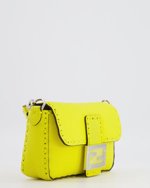 Fendi Yellow Leather Mini Baguette Bag with Silver Hardware RRP £2,000