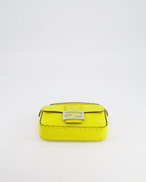 Fendi Yellow Leather Mini Baguette Bag with Silver Hardware RRP £2,000