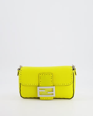 Fendi Yellow Leather Mini Baguette Bag with Silver Hardware RRP £2,000