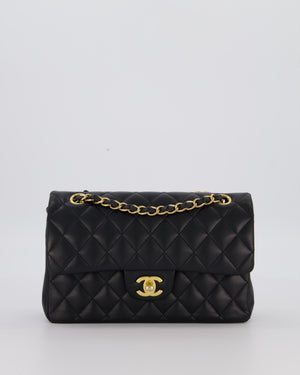 Chanel Black Small Classic Double Flap Bag in Lambskin Leather with Gold Hardware