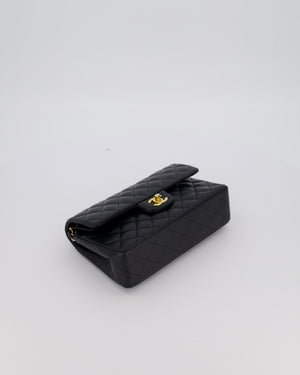Chanel Black Small Classic Double Flap Bag in Lambskin Leather with Gold Hardware