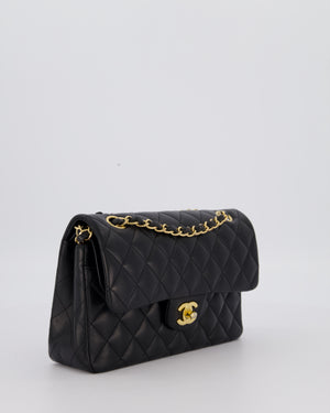 Chanel Black Small Classic Double Flap Bag in Lambskin Leather with Gold Hardware