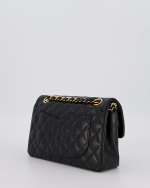 Chanel Black Small Classic Double Flap Bag in Lambskin Leather with Gold Hardware