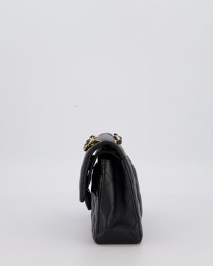 Chanel Black Small Classic Double Flap Bag in Lambskin Leather with Gold Hardware