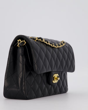 Chanel Black Small Classic Double Flap Bag in Lambskin Leather with Gold Hardware