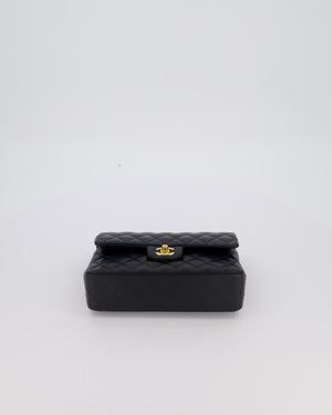 Chanel Black Small Classic Double Flap Bag in Lambskin Leather with Gold Hardware