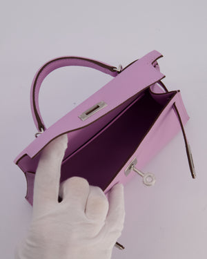 *SUPER RARE* Hermès Mini Kelly II 20 Bag in Guimauve Epsom Leather with Palladium Hardware