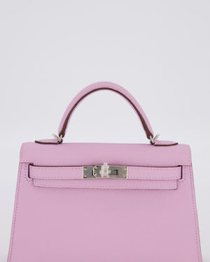*SUPER RARE* Hermès Mini Kelly II 20 Bag in Guimauve Epsom Leather with Palladium Hardware