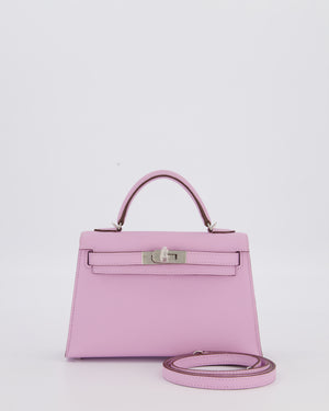 *SUPER RARE* Hermès Mini Kelly II 20 Bag in Guimauve Epsom Leather with Palladium Hardware