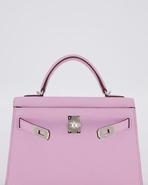 *SUPER RARE* Hermès Mini Kelly II 20 Bag in Guimauve Epsom Leather with Palladium Hardware