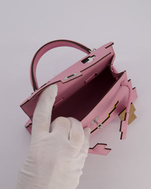 BABA *EXTRA RARE* Hermès Mini Kelly Doll Picto 20 Bag in Mauve Sylvestre, Chai & Lime Epsom Leather with Palladium Hardware