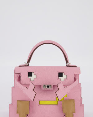 BABA *EXTRA RARE* Hermès Mini Kelly Doll Picto 20 Bag in Mauve Sylvestre, Chai & Lime Epsom Leather with Palladium Hardware