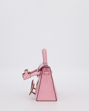 BABA *EXTRA RARE* Hermès Mini Kelly Doll Picto 20 Bag in Mauve Sylvestre, Chai & Lime Epsom Leather with Palladium Hardware