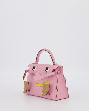 BABA *EXTRA RARE* Hermès Mini Kelly Doll Picto 20 Bag in Mauve Sylvestre, Chai & Lime Epsom Leather with Palladium Hardware