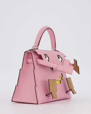 BABA *EXTRA RARE* Hermès Mini Kelly Doll Picto 20 Bag in Mauve Sylvestre, Chai & Lime Epsom Leather with Palladium Hardware