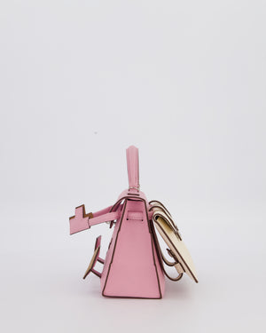 BABA *EXTRA RARE* Hermès Mini Kelly Doll Picto 20 Bag in Mauve Sylvestre, Chai & Lime Epsom Leather with Palladium Hardware
