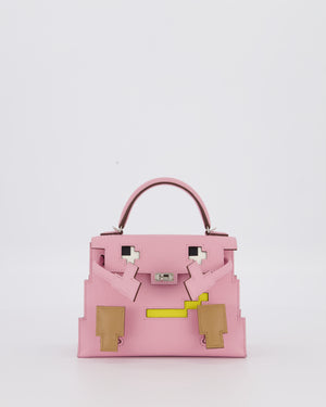 BABA *EXTRA RARE* Hermès Mini Kelly Doll Picto 20 Bag in Mauve Sylvestre, Chai & Lime Epsom Leather with Palladium Hardware