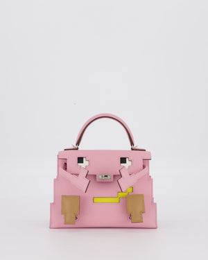 BABA *EXTRA RARE* Hermès Mini Kelly Doll Picto 20 Bag in Mauve Sylvestre, Chai & Lime Epsom Leather with Palladium Hardware