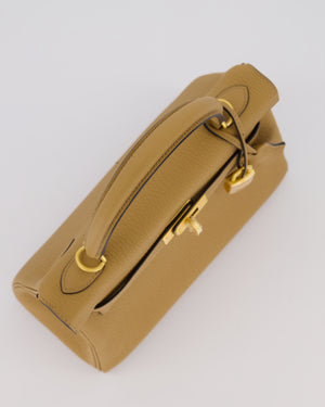 *SUPER RARE* Hermès HSS Kelly 25 Retourne Verso Bag in Chai Togo Leather with Brushed Gold Hardware and Rouge H Interior