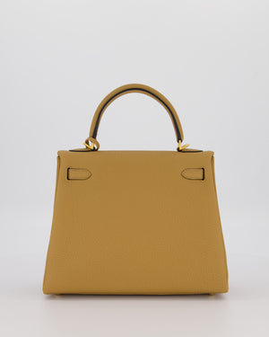 *SUPER RARE* Hermès HSS Kelly 25 Retourne Verso Bag in Chai Togo Leather with Brushed Gold Hardware and Rouge H Interior
