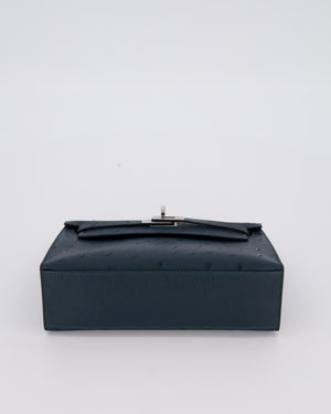 *SUPER RARE* Hermès Mini Kelly Pochette Bag in Vert Cypres Ostrich Leather with Palladium Hardware