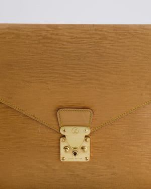 Louis Vuitton Beige Epi Leather Large Pouch Bag with Gold Hardware