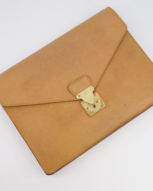 Louis Vuitton Beige Epi Leather Large Pouch Bag with Gold Hardware