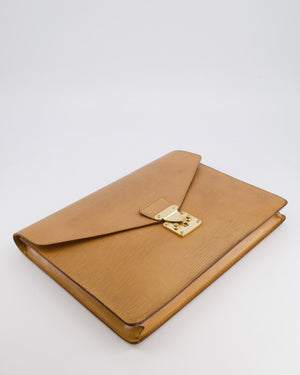 Louis Vuitton Beige Epi Leather Large Pouch Bag with Gold Hardware