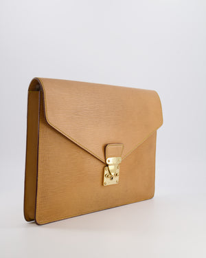 Louis Vuitton Beige Epi Leather Large Pouch Bag with Gold Hardware