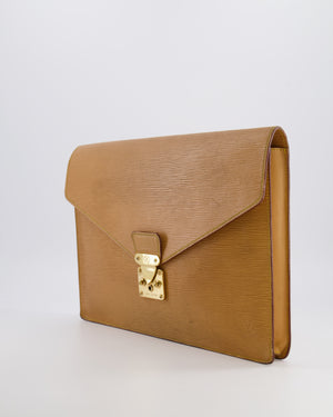 Louis Vuitton Beige Epi Leather Large Pouch Bag with Gold Hardware