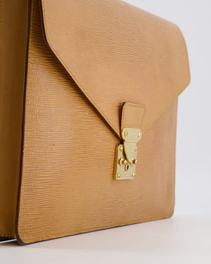 Louis Vuitton Beige Epi Leather Large Pouch Bag with Gold Hardware