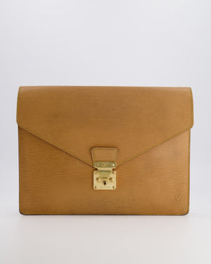 Louis Vuitton Beige Epi Leather Large Pouch Bag with Gold Hardware