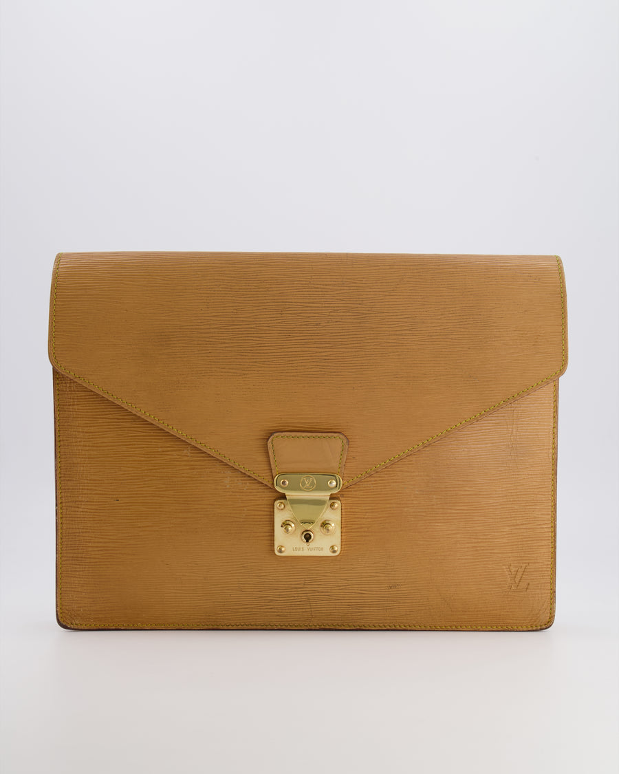 Louis Vuitton Beige Epi Leather Large Pouch Bag with Gold Hardware
