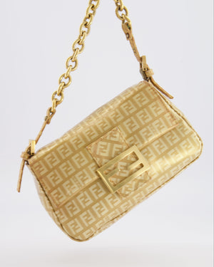 Fendi Vintage Gold Mini Mamma FF Logo Bag with Gold Hardware