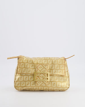Fendi Vintage Gold Mini Mamma FF Logo Bag with Gold Hardware