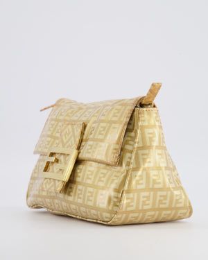 Fendi Vintage Gold Mini Mamma FF Logo Bag with Gold Hardware