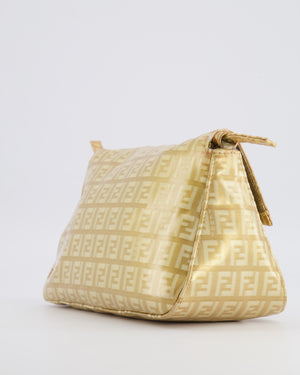 Fendi Vintage Gold Mini Mamma FF Logo Bag with Gold Hardware