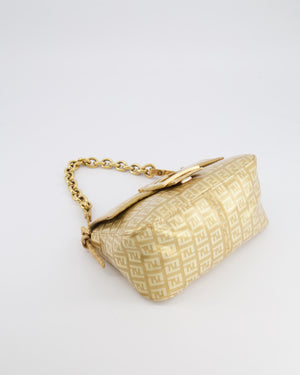 Fendi Vintage Gold Mini Mamma FF Logo Bag with Gold Hardware