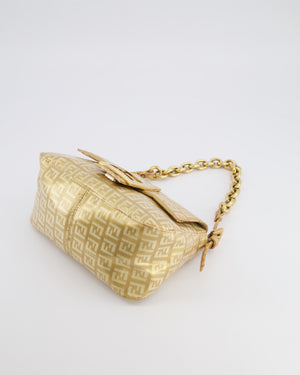 Fendi Vintage Gold Mini Mamma FF Logo Bag with Gold Hardware