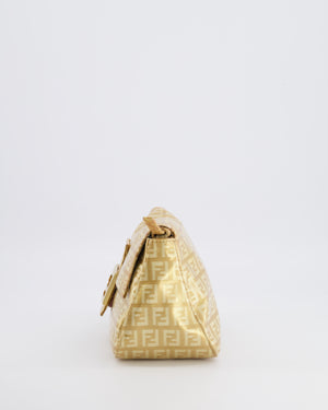 Fendi Vintage Gold Mini Mamma FF Logo Bag with Gold Hardware