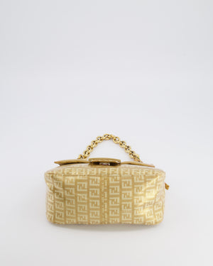 Fendi Vintage Gold Mini Mamma FF Logo Bag with Gold Hardware