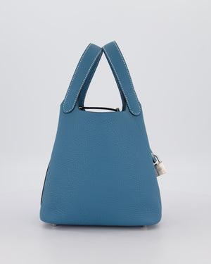 *HOT & RARE* Hermès Picotin Lock 18 Bag in Bleu Jean Taurillon Clemence Leather with Palladium Hardware