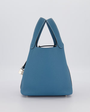 *HOT & RARE* Hermès Picotin Lock 18 Bag in Bleu Jean Taurillon Clemence Leather with Palladium Hardware