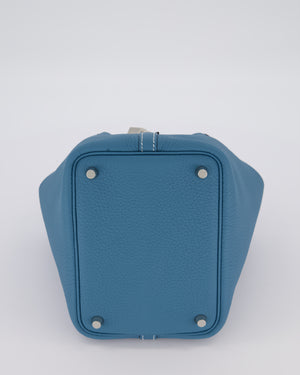 *HOT & RARE* Hermès Picotin Lock 18 Bag in Bleu Jean Taurillon Clemence Leather with Palladium Hardware